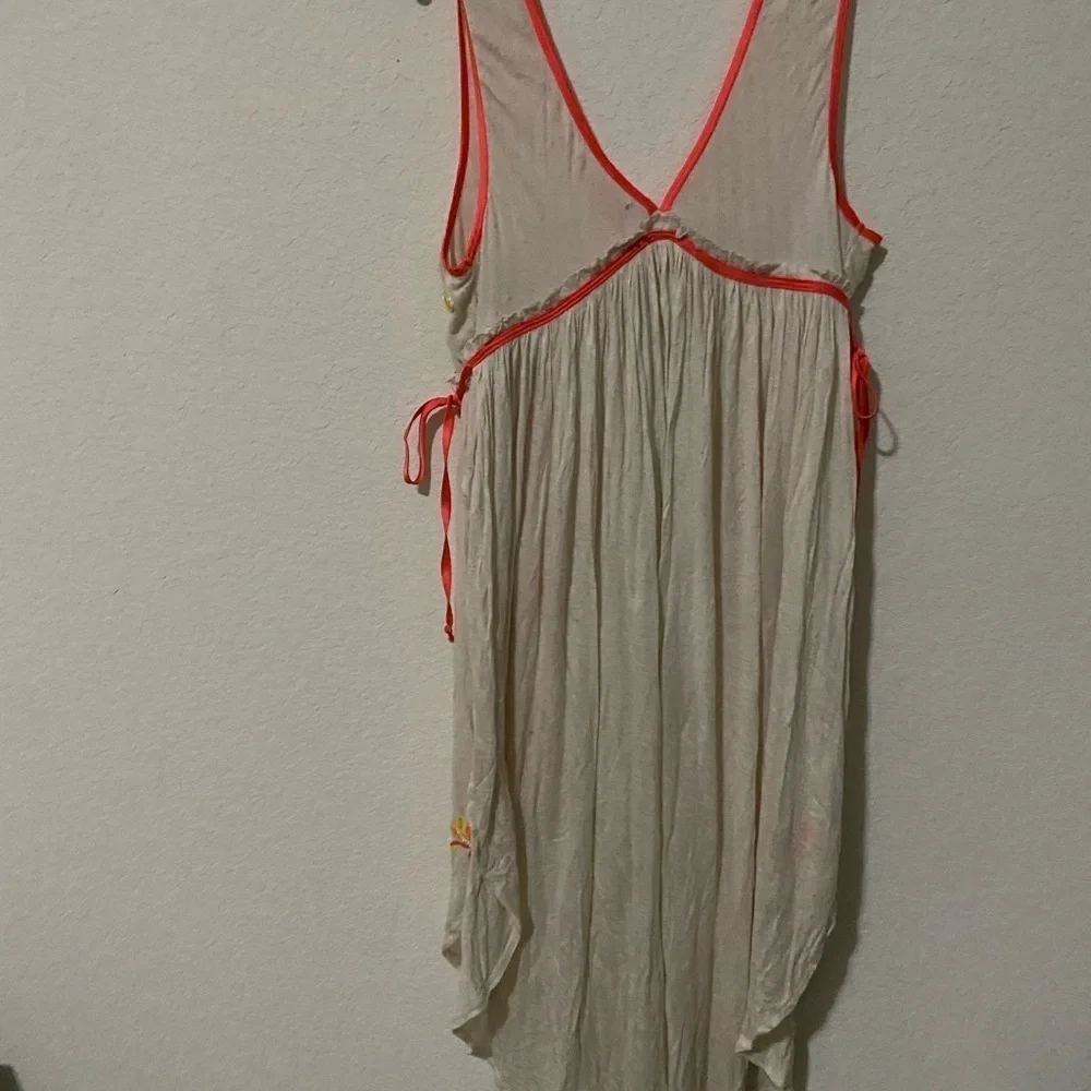 Free People Summer Lovin Embroidered Asymmetrical Boho Tunic Top Dress Size XS